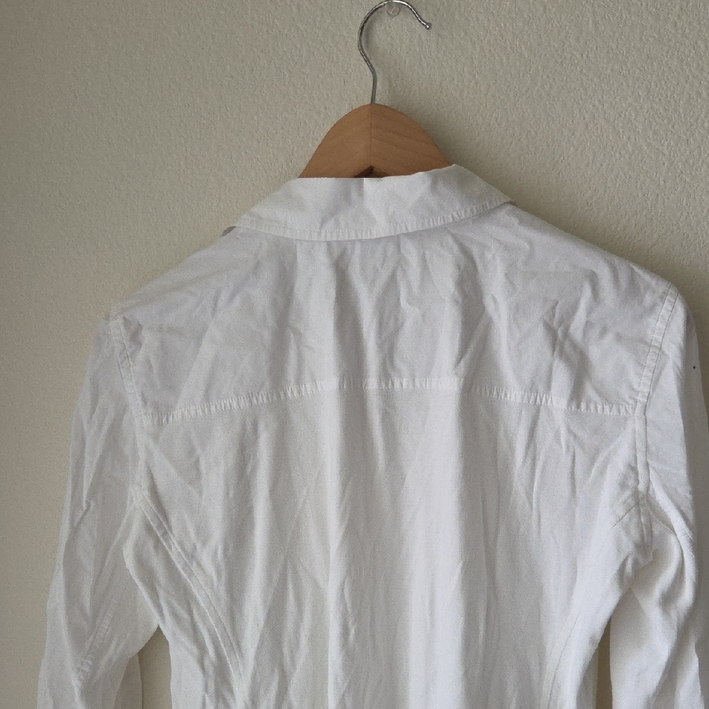 Eileen Fisher Crisp White Blouse Button Down Shirt 100% Organic Cotton Sz XS - Picture 7 of 16